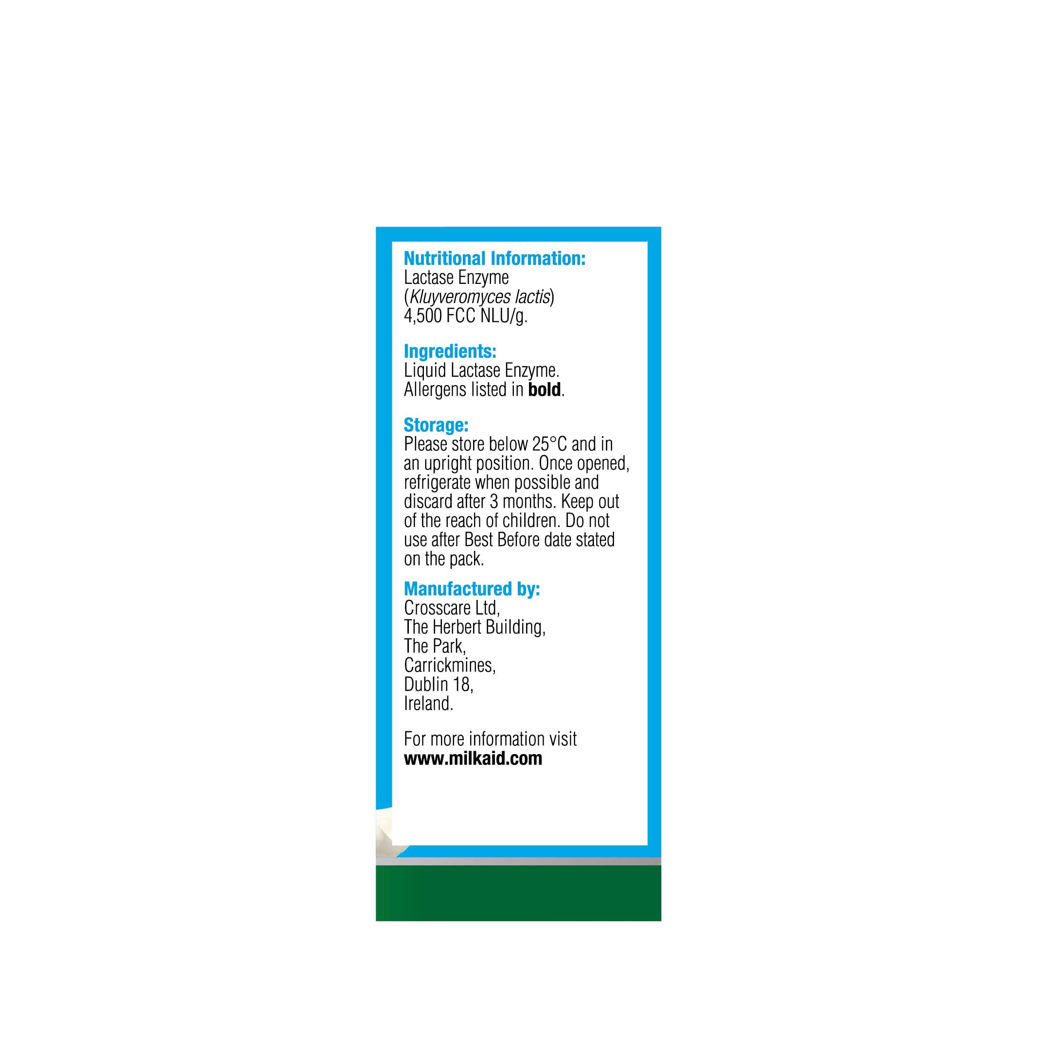 Milkaid Lactase Enzyme Drops for Lactose Intolerance | Prevents Gas, Bloating & Diarrhea | Fast Acting Dairy Digestive Supplement | Gluten Free & Vegetarian | No Artificial Flavor | 0.5 Fl Oz (1)