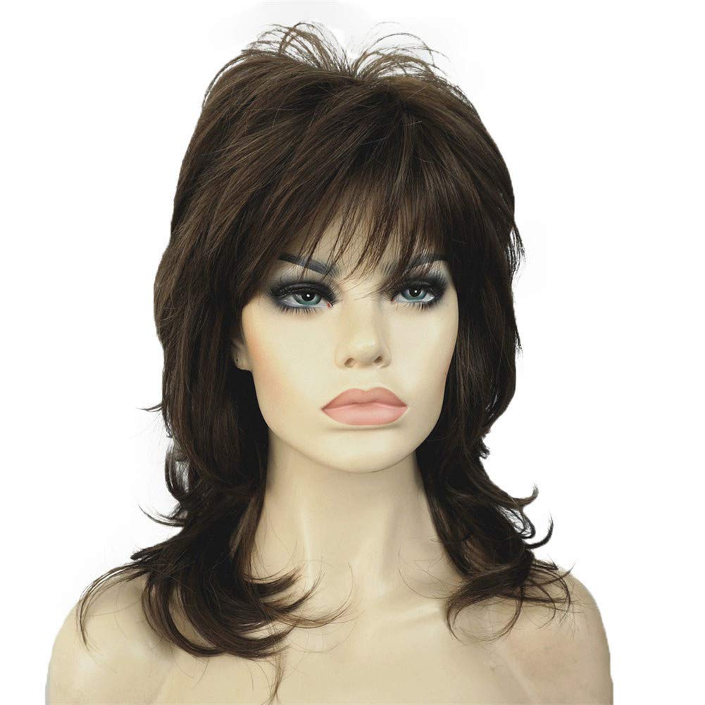 #8H14: Aimole Shaggy Layered Wig Shoulder Length Women'S Wig With Hair Bangs Premium Synthetic Hair Wig For Women #8H14