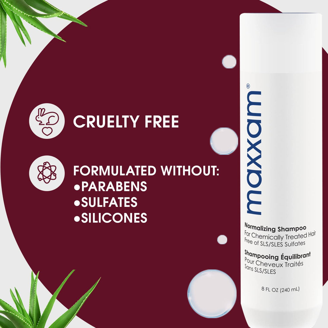 Maxxam Normalizing pH Restoring Daily Shampoo with Sunscreen and Moisturizers, For Color Treated Hair, Sulfate Free, 10 Fl Oz