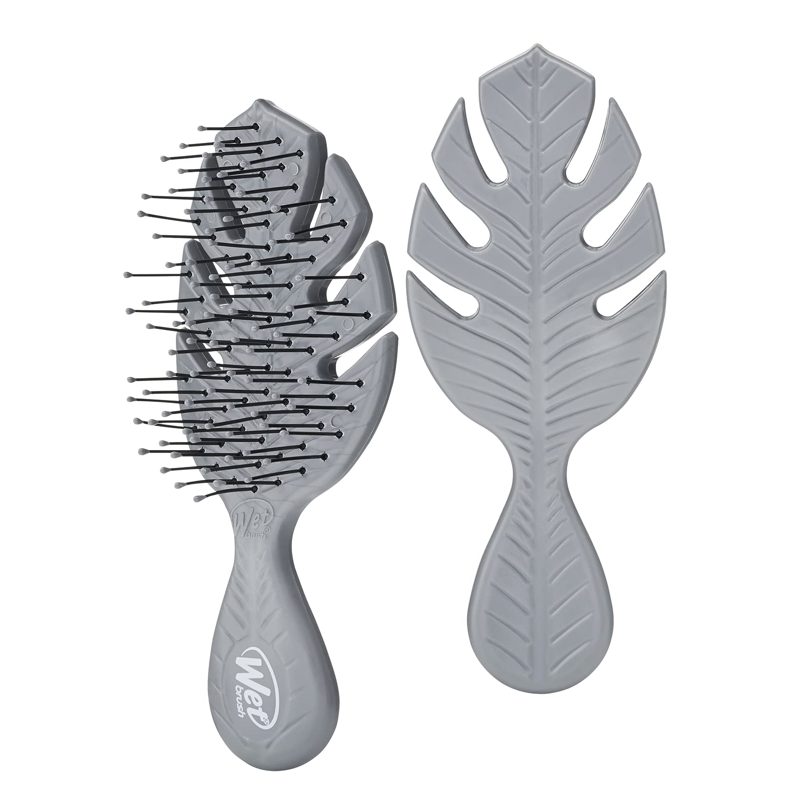 Wet Brush Go Mini Detangler Detangling Travel Hair UltraSoft IntelliFlex Bristles Glide Through Tangles with Ease Gently Loosens Knots While Minimizing Pain Split Ends ad Breakage Grey