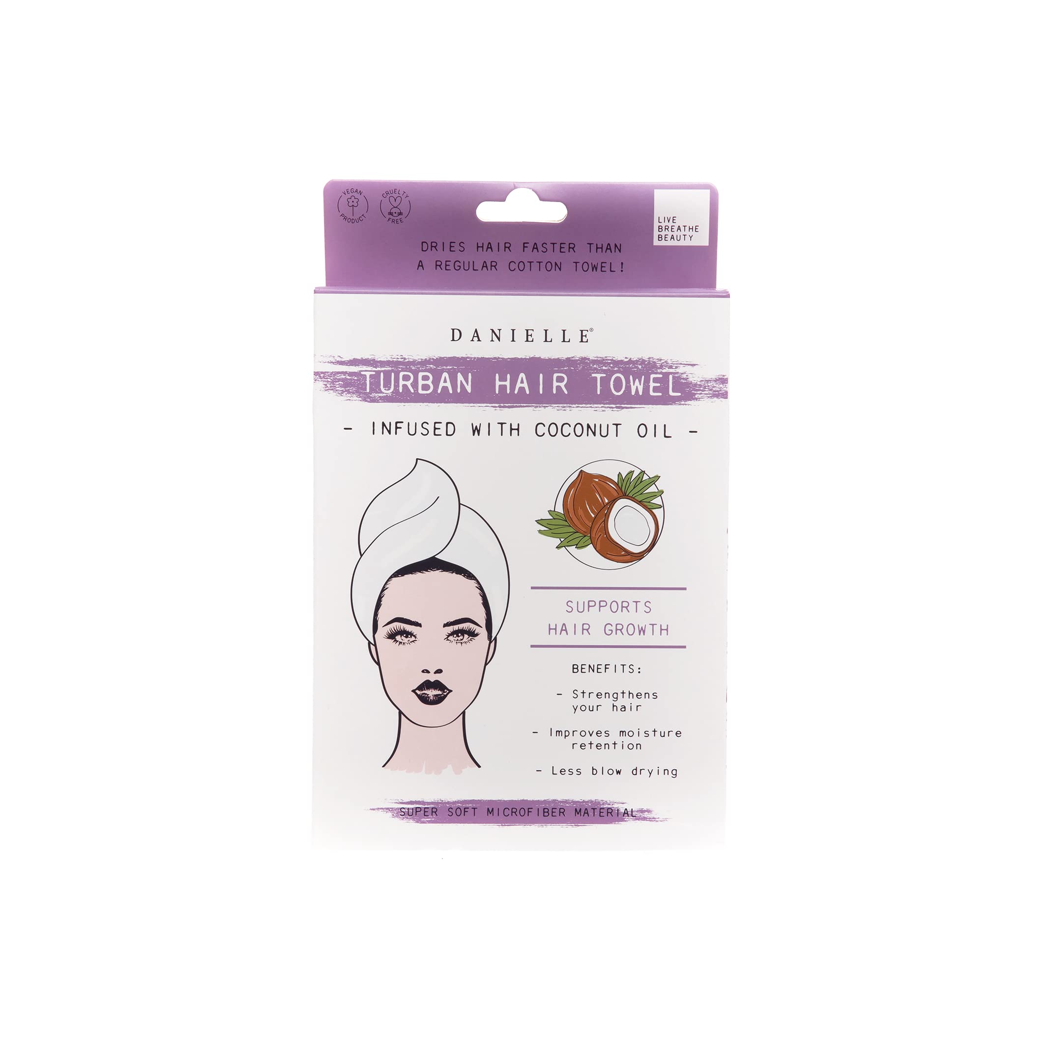 Danielle Creations Coconut Oil Infused Turban Hair Towel