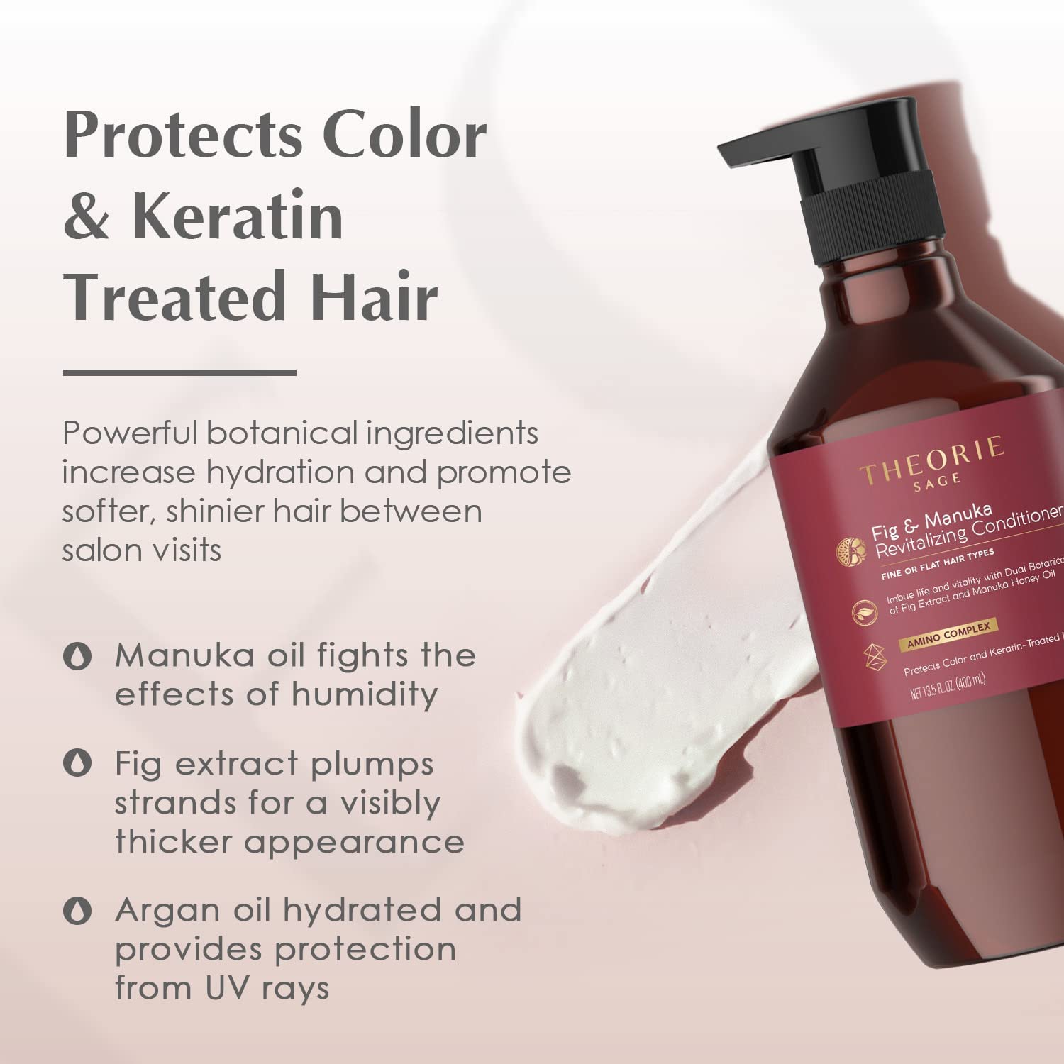 Theorie Sage - Fig & Manuka Thickening Conditioner Removes Impurities for Thicker, Fuller Looking Hair - Anti Thinning 400 mL (13.5 oz)