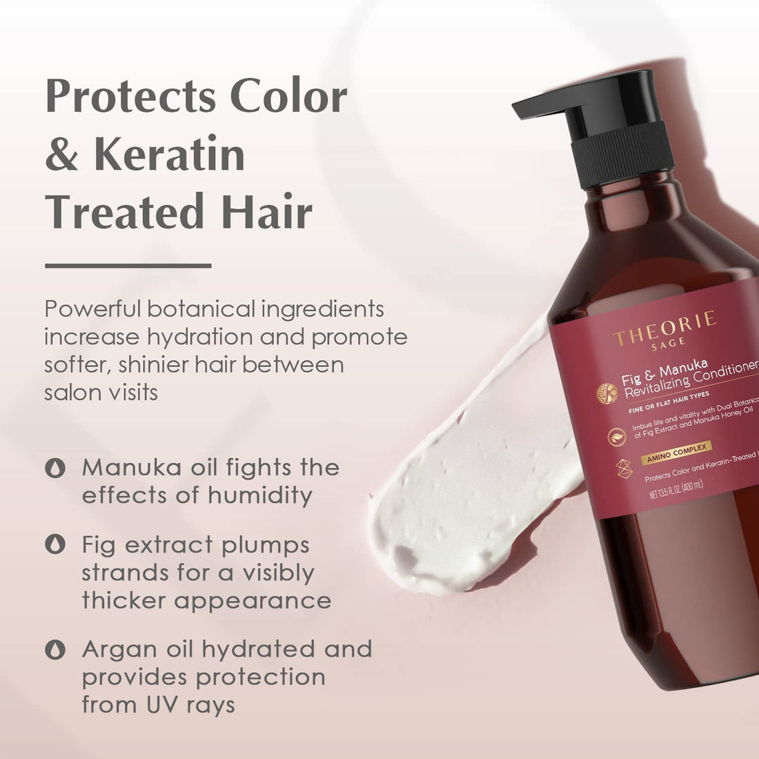 Theorie Sage - Fig & Manuka Thickening Conditioner Removes Impurities for Thicker, Fuller Looking Hair - Anti Thinning 400 mL (13.5 oz)