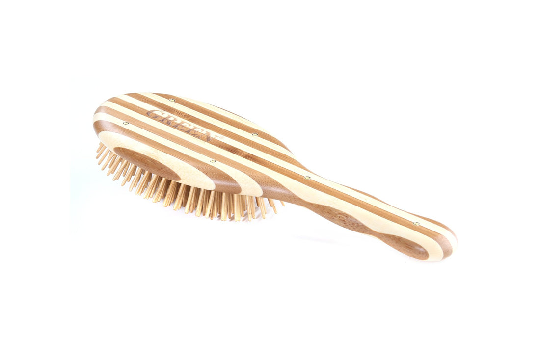 Bass Brushes Extra Large Oval: Cushion, Wood bristles, Light wood Handle