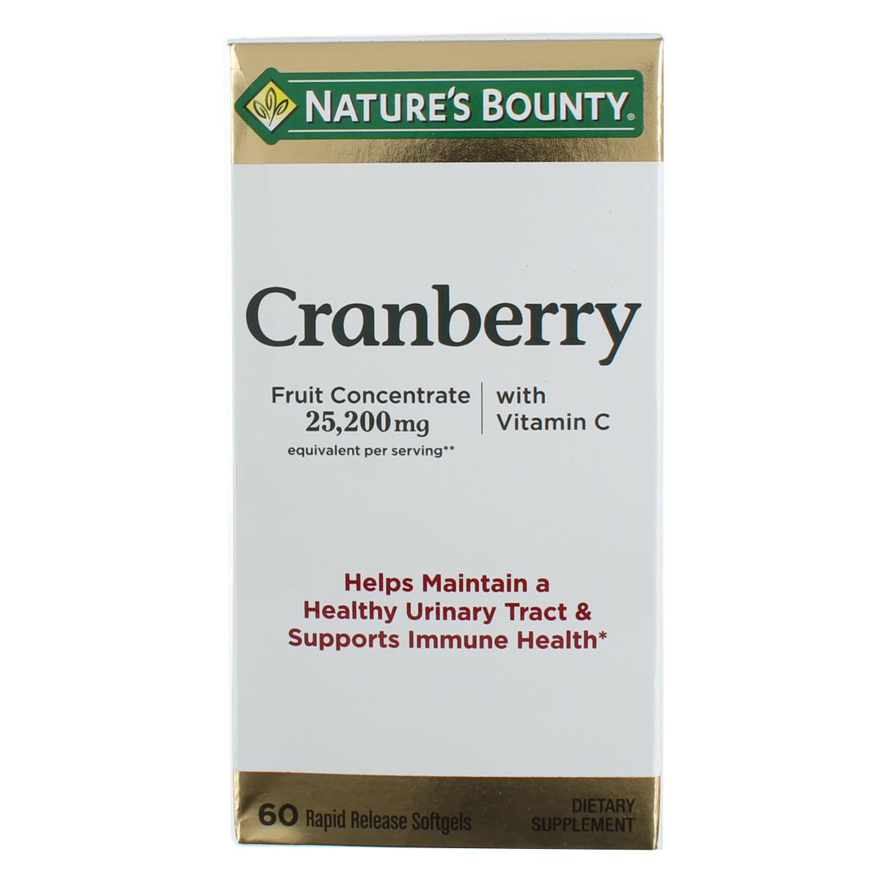 Nature's Bounty Cranberry Dietary Supplement 60 Soft Gels (Pack of 2)