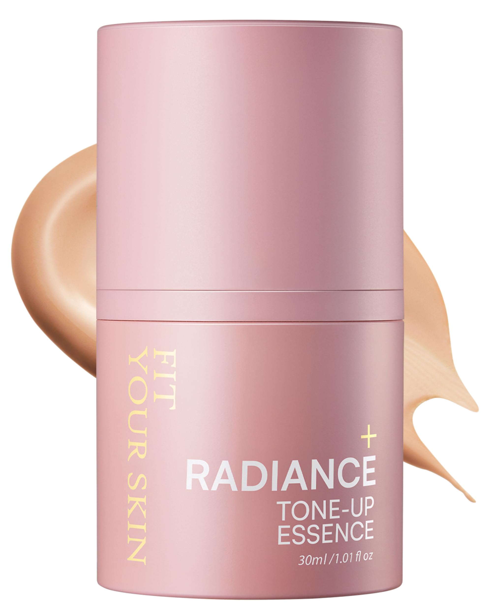 FIT YOUR SKIN Radiance Tone-Up Essence - Korean Tinted Moisturizer - Even Skin Tone, Natural Coverage, Lightweight - Pink Beige Makeup Base - Healthy Glow Skin, 1.01 fl.oz.