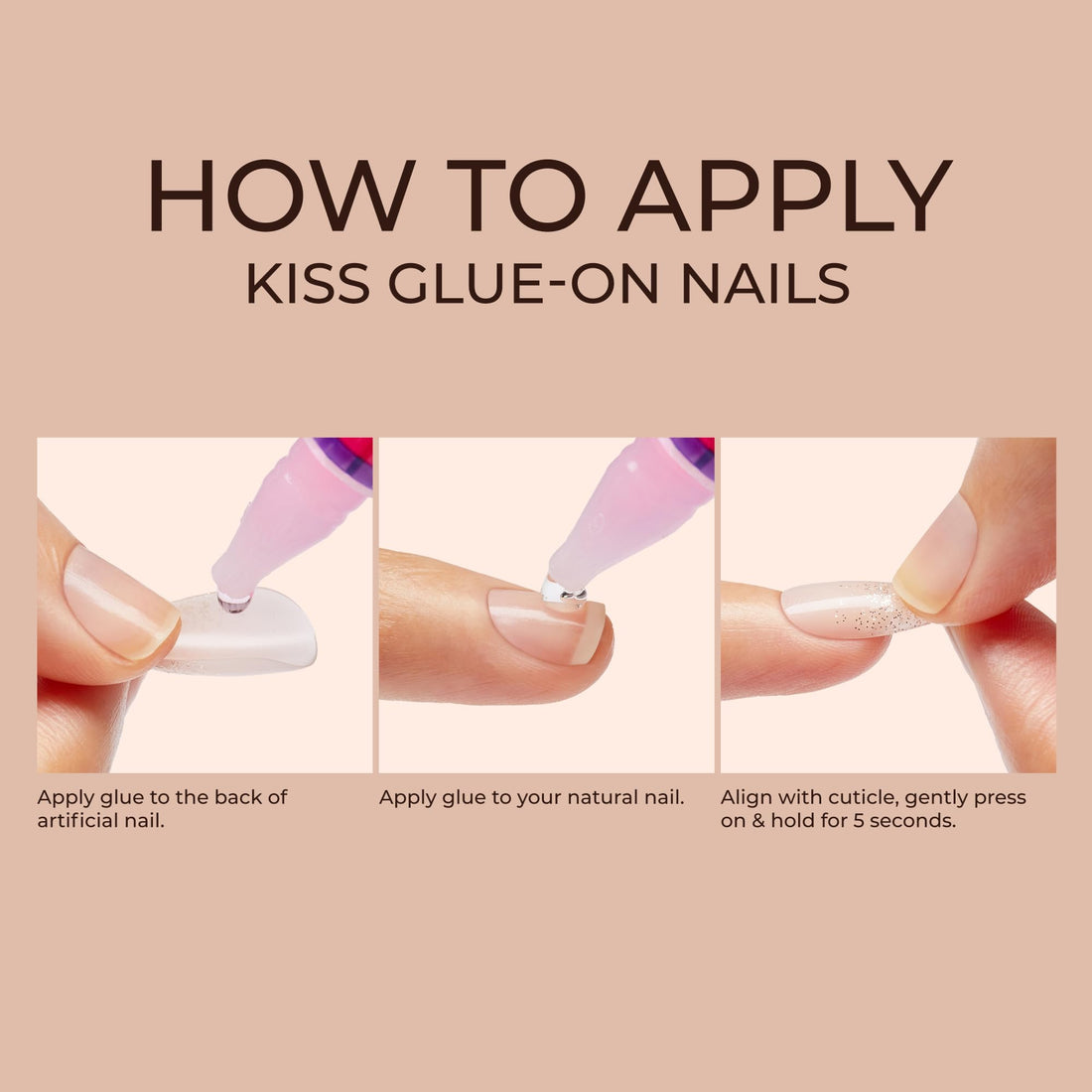 KISS Classy, Press On Nails, Nail glue included, 'Stay Charmed', White, Medium Size, Square Shape, Includes 28 Nails, 2g glue, 1 Manicure Stick, 1 Mini File