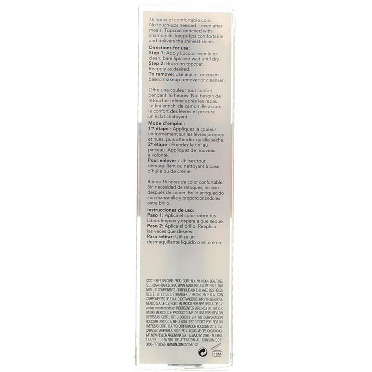 Revlon ColorStay Overtime Liquid Lip Color, Relentless Raisin [270] 1 ea (Pack of 4)