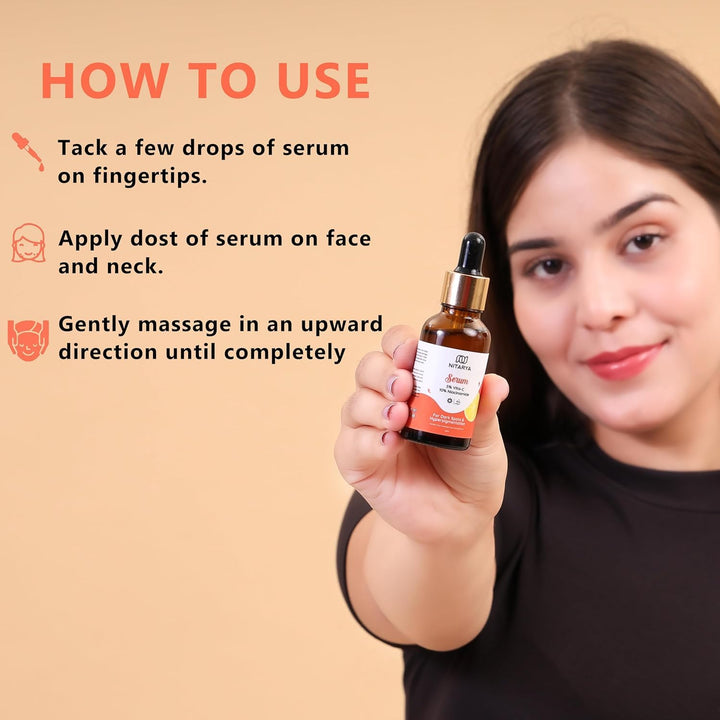Nitarya Face Serum for Dark Spots and Hyperpigmentation with 5% Vita C, 10% Niacinamide, Reveals Even Skin Tone 30 ml