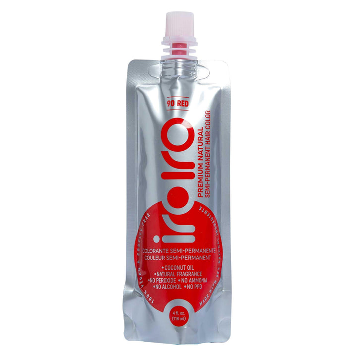 IROIRO Premium Natural Semi-Permanent Hair Color 90 Iro Red (4oz) by Iroiro