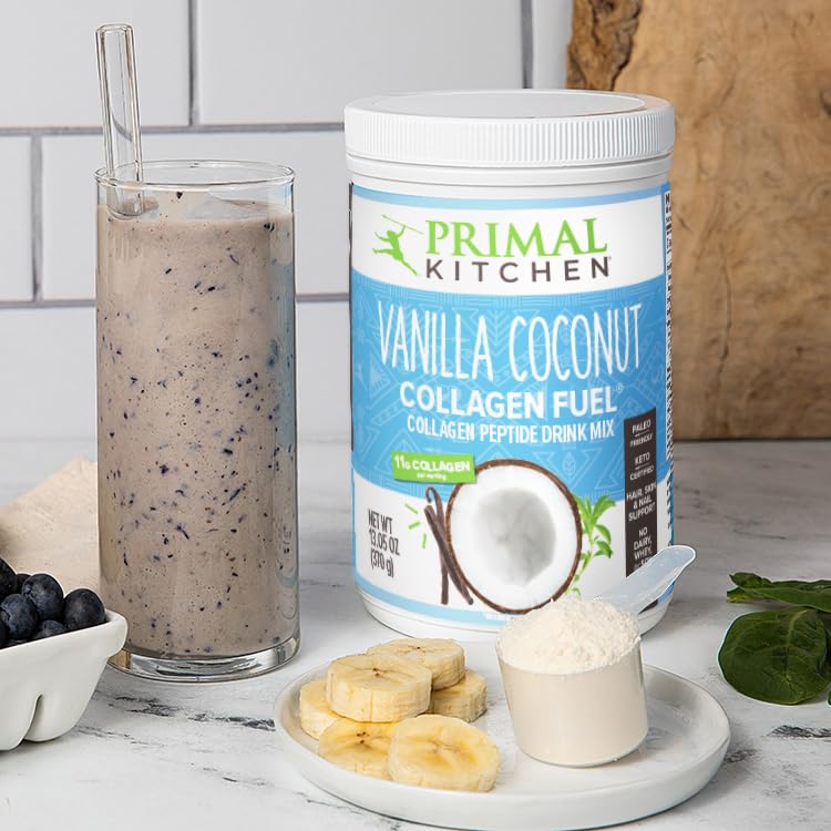 Primal Kitchen Vanilla Collagen Fuel® Drink Mix, Vanilla Coconut Collagen Peptides, No Sugar or Dairy, 20 Ounces