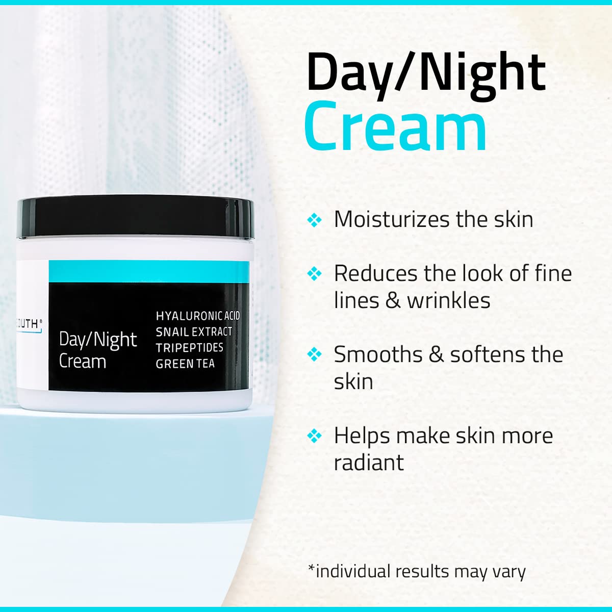 YEOUTH Day Night Cream for Face with Hyaluronic Acid, Snail Mucin and Copper Tripeptide - Moisturizer Face Cream - Hydrating Face Moisturizer for Women and Men 4oz - Face Moisturizer
