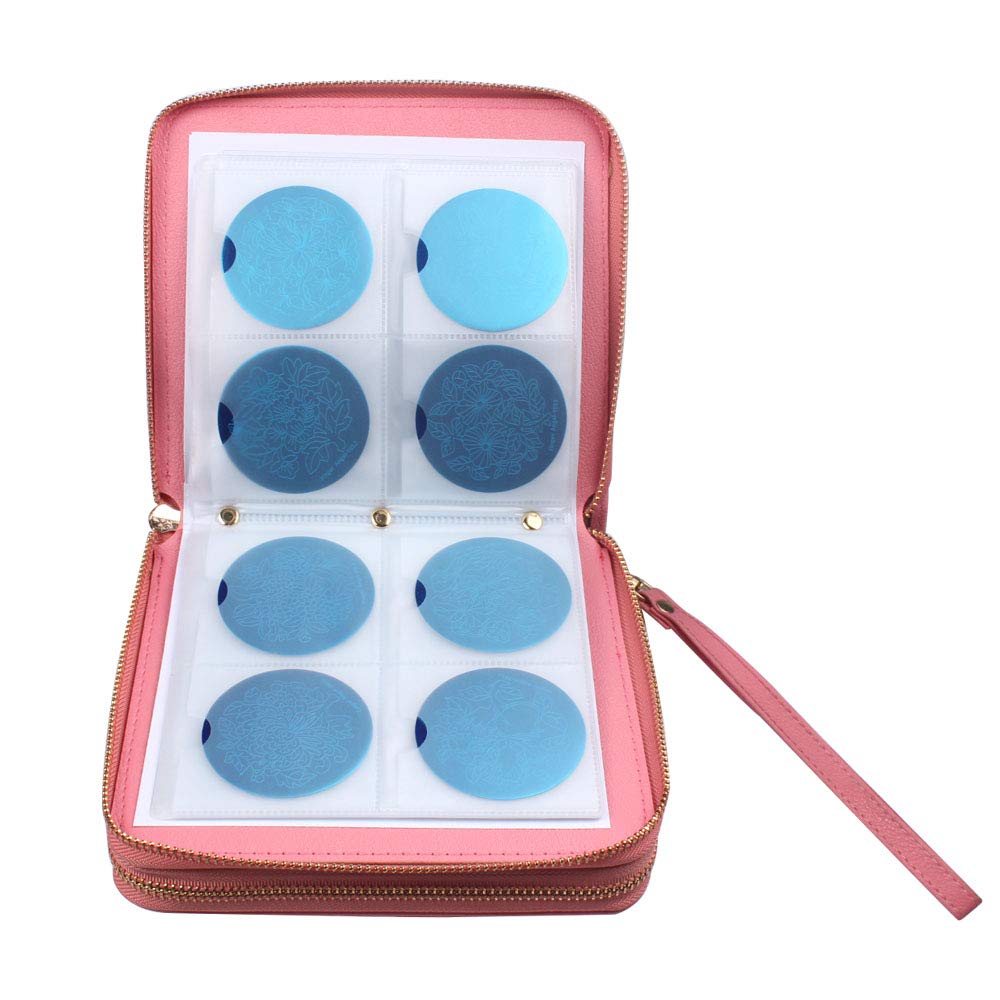 Light Pink : Finger Angel Nail Art Stamping Plates Double Zipper Cases 192 Slots Nail Stencil Carimbo De Unha Sellos New Arrival Placas Airbrush (Light Pink)