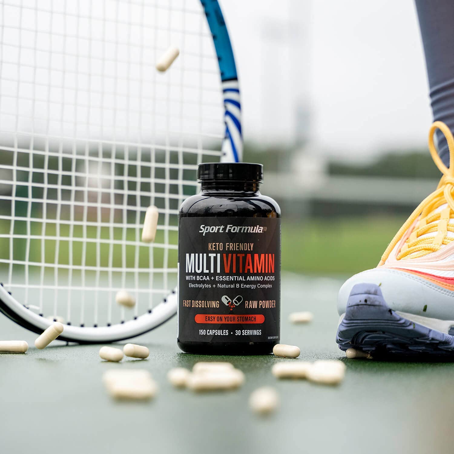 Sport Formula Daily Keto Superfood Multivitamin BCAA Amino Acid Powder Capsules for Men and Women. Won't Upset Your Stomach: Natural Vitamin B Energy Complex: Anti Aging Immune System Support