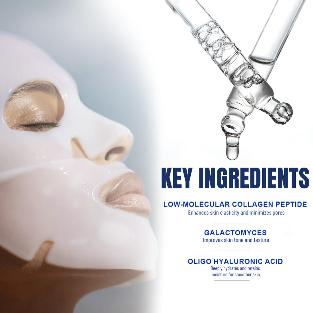 Collagen Face Mask – Deep Hydration & Pore Tightening Facial Mask Set– Bio-Collagen Real Deep Overnight Mask for Women’s Skincare