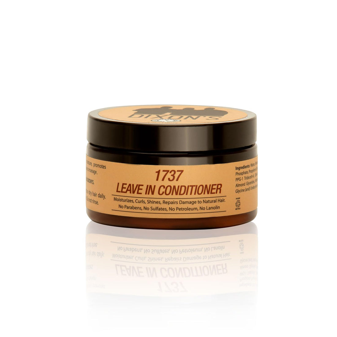 Dixon's 1737 Leave-In Conditioner, Daily Hair Moisturizer for Curly Hair, Damage Repair and Frizz Prevention Treatment (4 Fl oz)