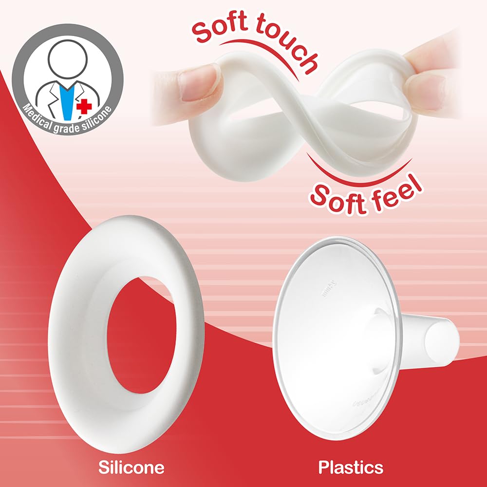 Nenesupply SoftFit 21mm Breastshields Compatible with Breastpump Not Original Pump Parts. Replace Personalfit Breastshield Work with Pump in Style Maxflow Symphony Harmony Pump Parts 21mm Soft Flange