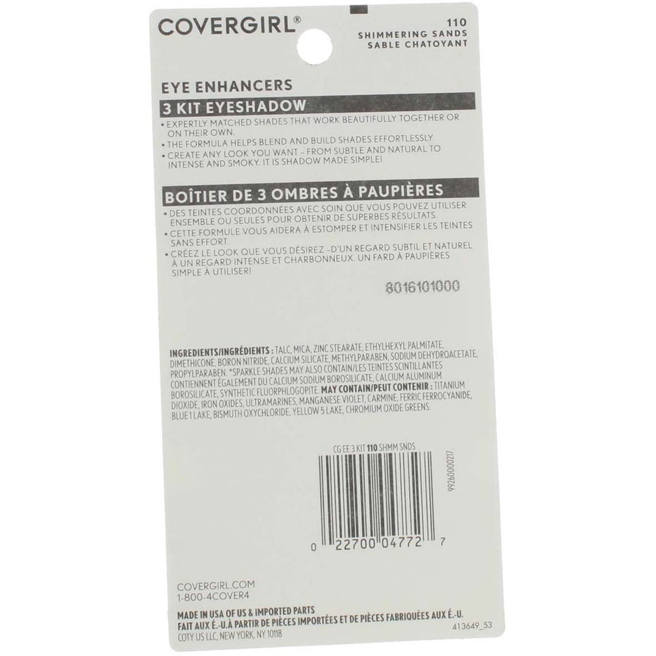 Cover Girl Eye Enhancers Quick-Kit-Trio Shadow 110 Shimmering Sands