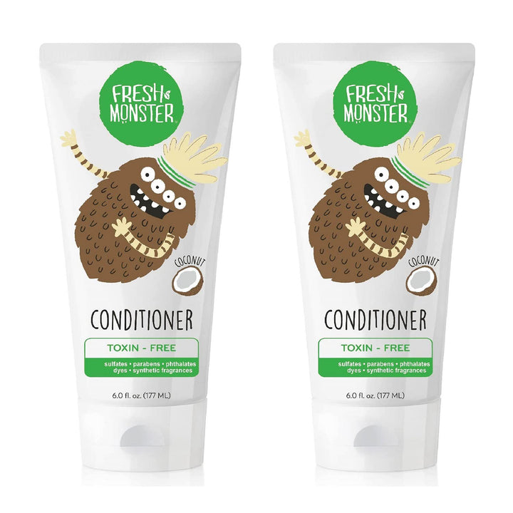 Fresh Monster Natural, Toxin-free Kids Hair Conditioner, Strawberry Smoothie, 2Count, 6 oz