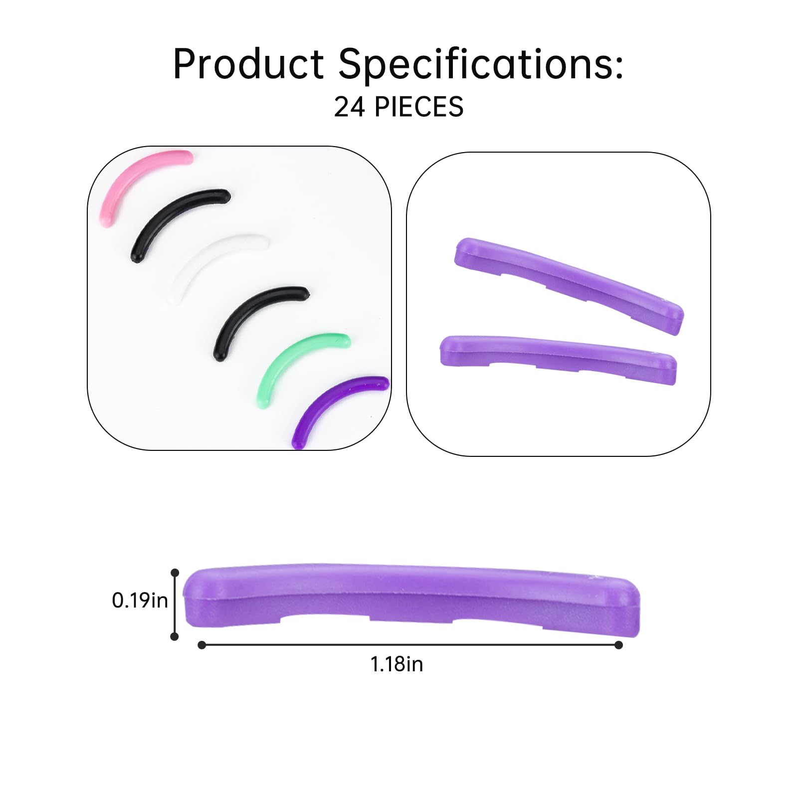 Eyelash Curler Refills Compatible with e.l.f.,Eyelash Curler Refills for elf 24PCS,Silicone Lash Curler Refill Pads Compatible with e.l.f.,Colorful