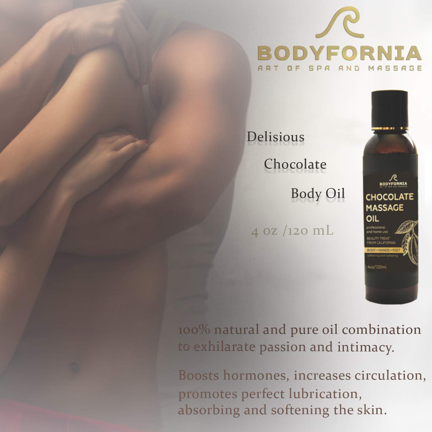 BODYFORNIA Chocolate Body Vegan Oil Best Massage, Pure Moisturizing Oil NATURAL Organic Jojoba Oil, Moisturizing Multi-Purpose Oil for Hands, Feet, and Bodyingredients