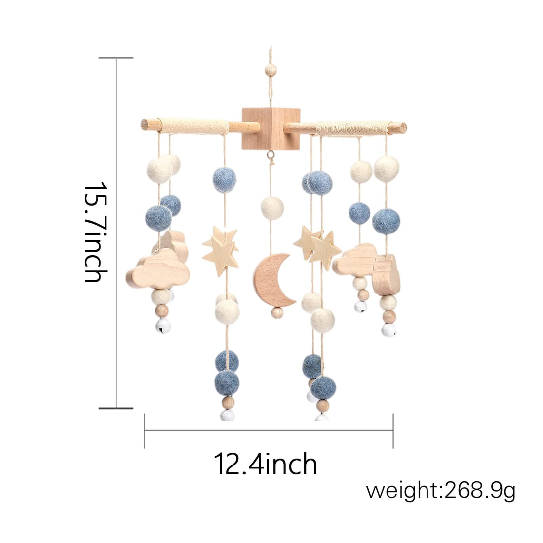 Baby Mobile for Crib | Baby Crib Nursery Mobile Star Moon for Baby Boys and Girls | Boho Nursery Decor | Baby Shower Set for Infant Bedroom Hanging Decoration Toy