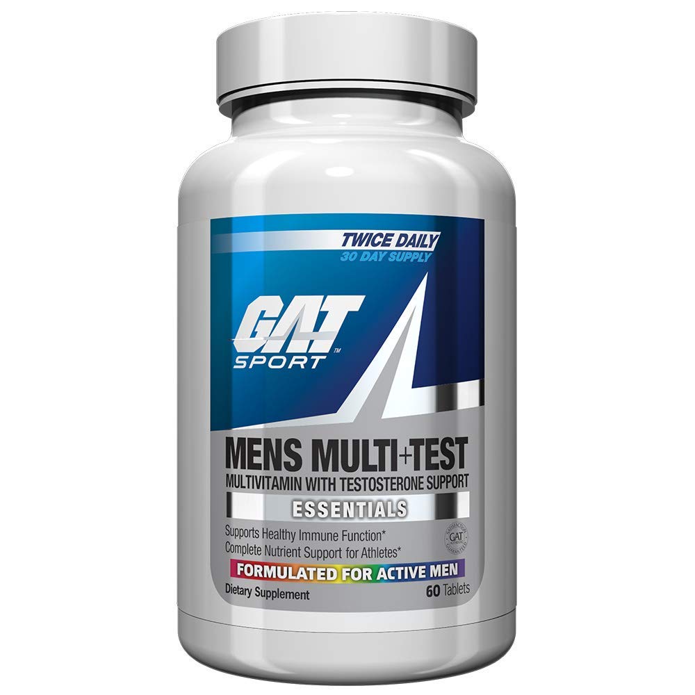 GAT SPORT Men's Multi + Test, Premium Multivitamin Tablets (60 Count)