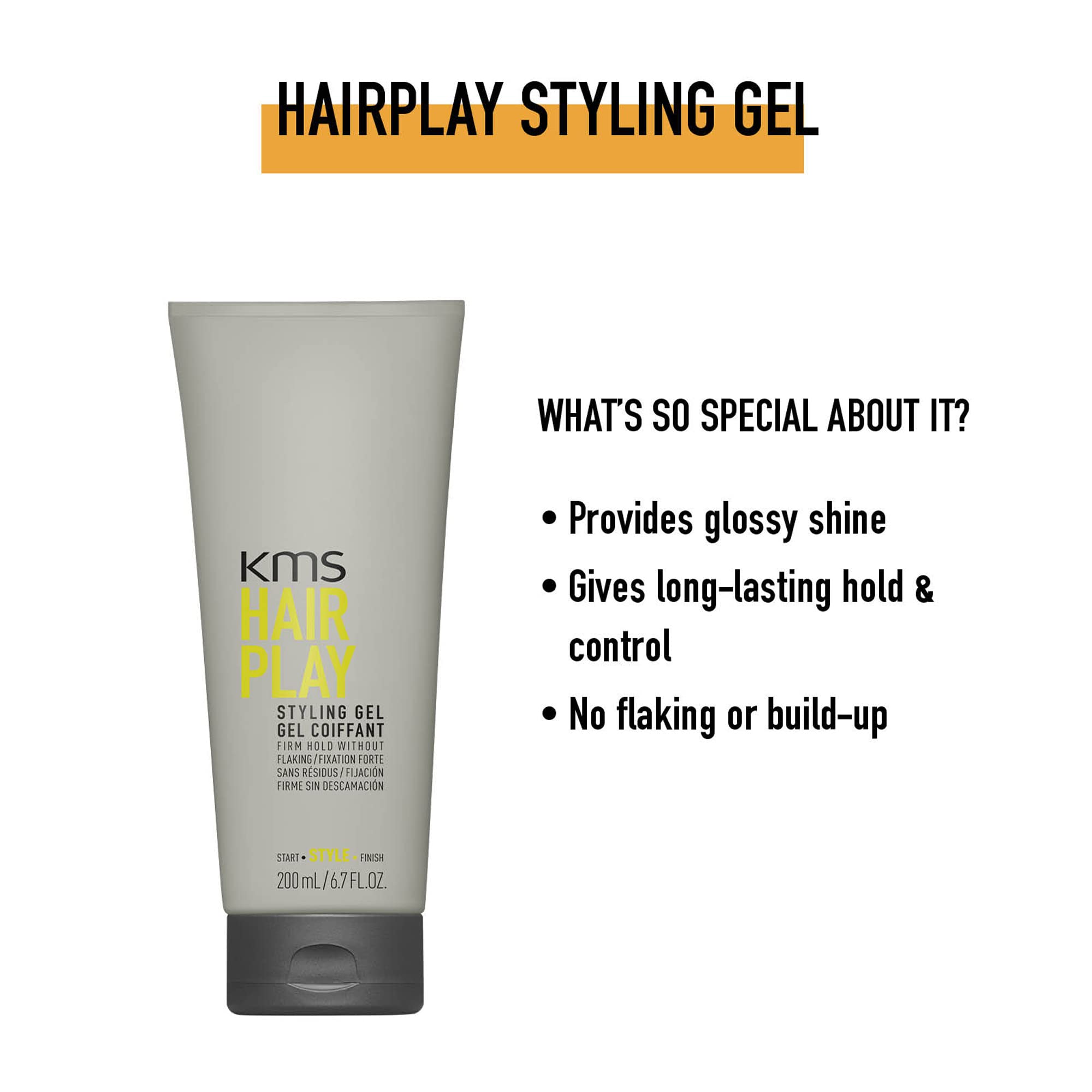 KMS California Hair Play Styling Gel Firm Hold Without Flaking, 200 mL/6. 7 oz.