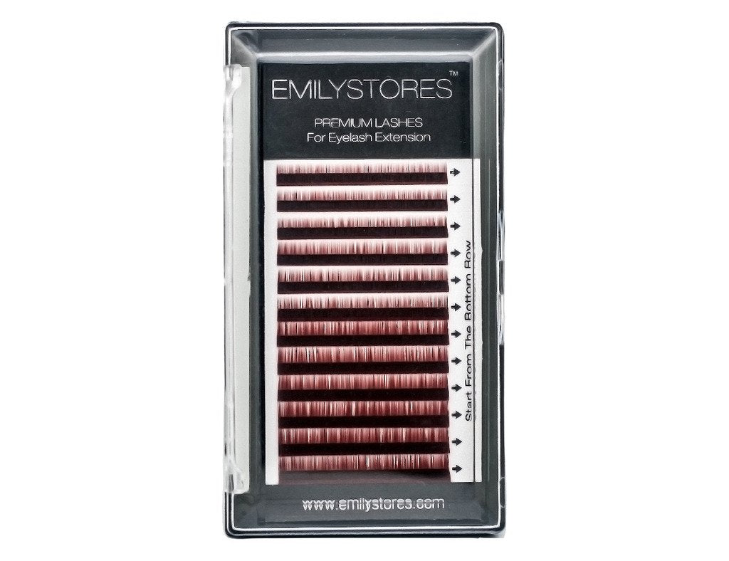 EMILYSTORES Lash Eyebrow Extensions Color Light Brown Thickness 0.10 mm Length 5/6/7/8MM Mixed Sizes One Tray by EMILYSTORS