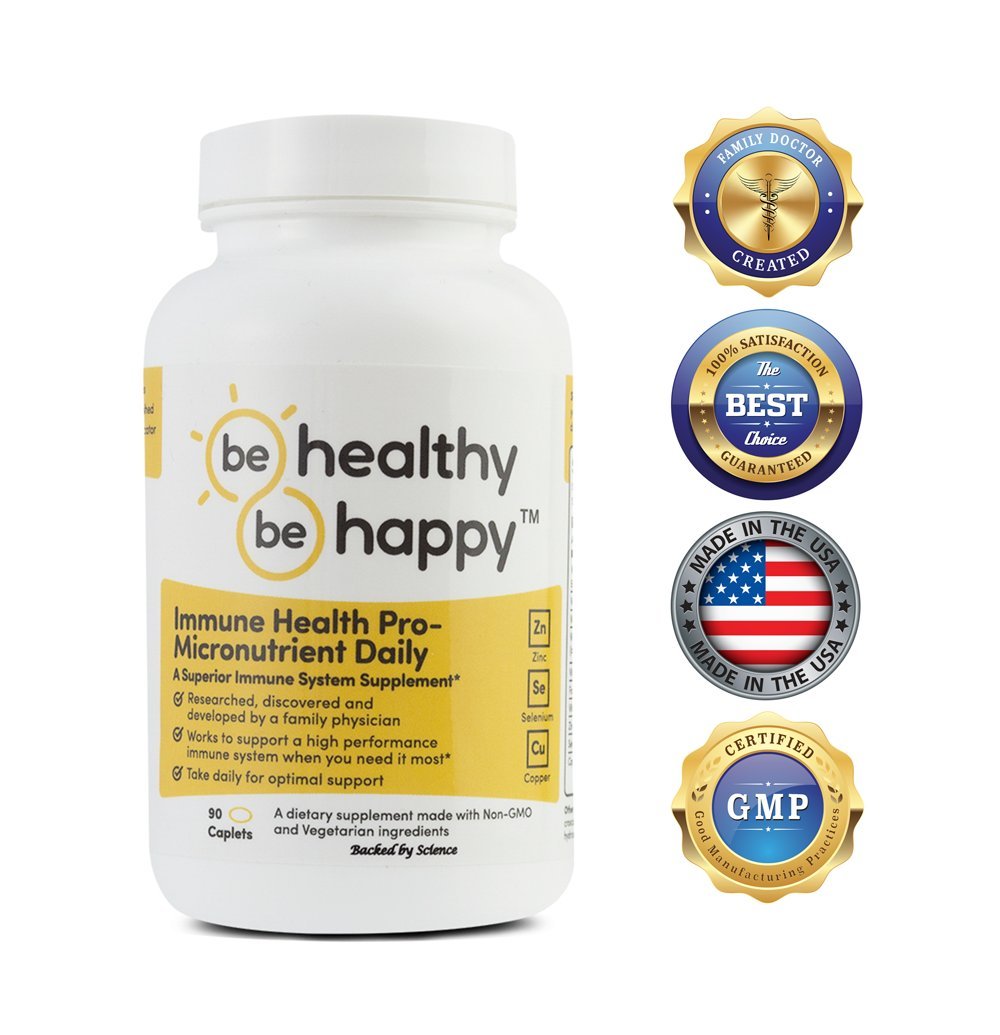 Be Healthy! Be Happy! Immune Health Pro – Daily Zinc + C + Micronutrients Infection Fighting Superior Immune System Supplement