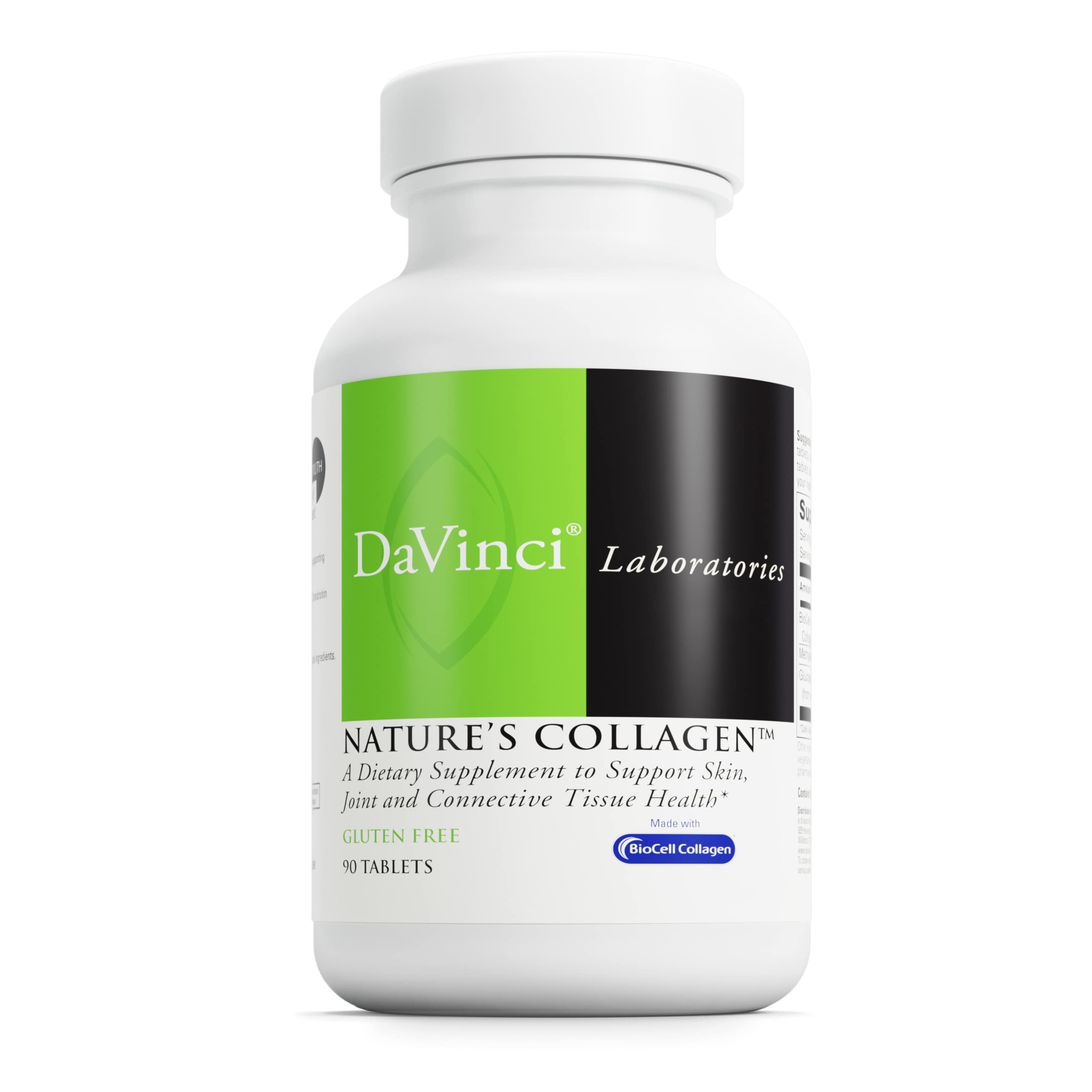 DAVINCI Labs Natures Collagen - BioCell Collagen Supplement with MSM & Glucosamine - Helps to Support Joint Health, Skin Health & Connective Tissues - Gluten-Free - 90 Tablets