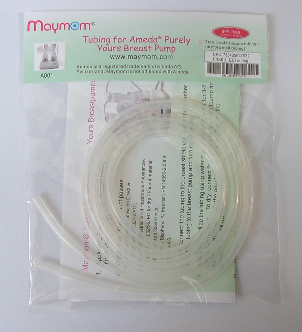 Replacement Tubing for Ameda Purely Yours Breast Pump Retail Pack 2 Tubes/Pack; Made by Maymom