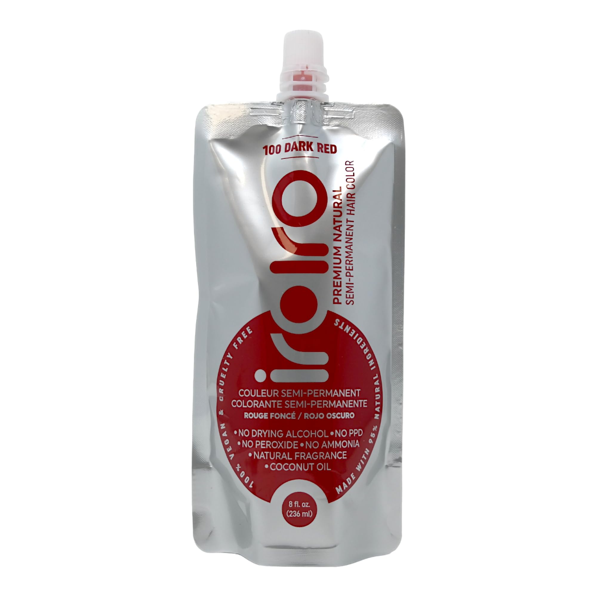 IROIRO Premium Natural Semi-Permanent Hair Color 110 Iro Dark Red (8oz) by Iroiro