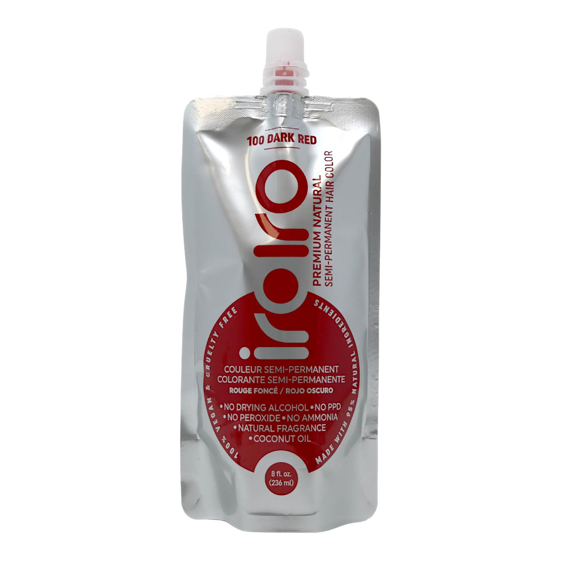 IROIRO Premium Natural Semi-Permanent Hair Color 110 Iro Dark Red (8oz) by Iroiro