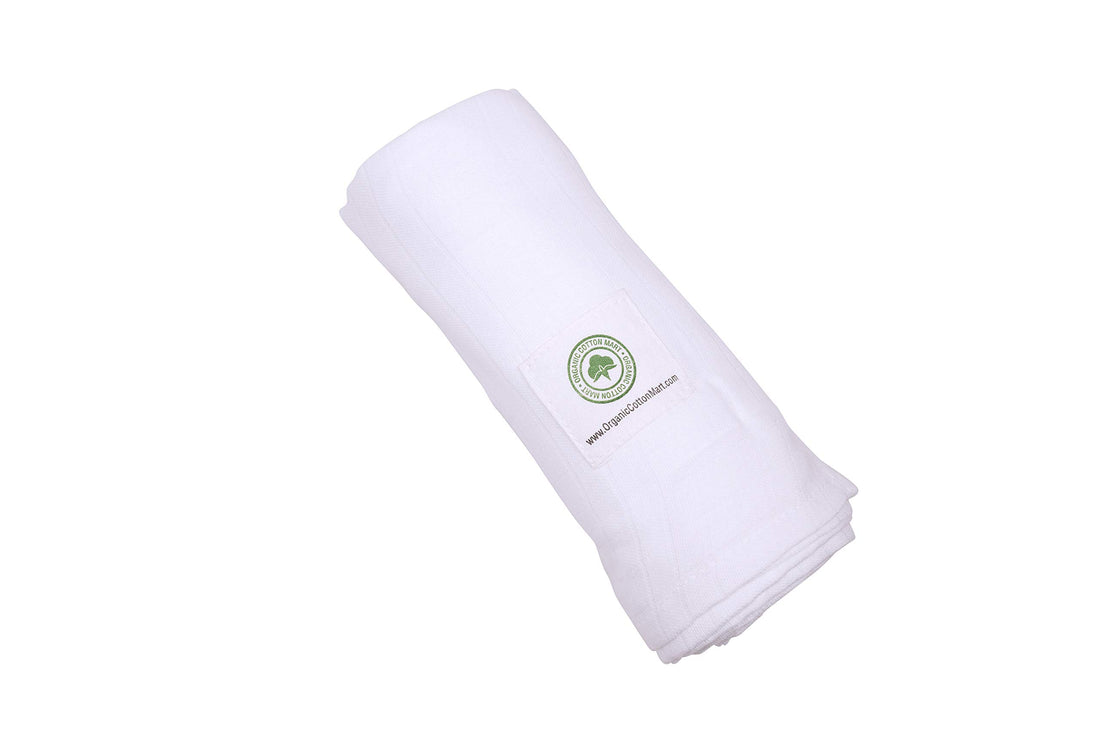 Organic Cotton White Swaddle Blanket for Newborn - 100% Organic, Toxic-Free, All-Natural, Muslin, Newborn Baby Gauze Swaddling Blanket - 100% Certified Organic Cotton - 47”x47” (White - 1 Pack)