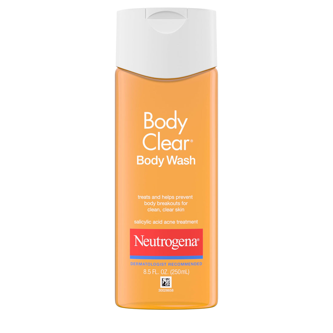 Neutrogena Body Clear Acne Body Wash with Glycerin & 2% Salicylic Acid Acne Medication to Help Treat Breakouts on Back, Chest & Shoulders, Non-Comedogenic, 8.5 fl. Oz, 6 Pack