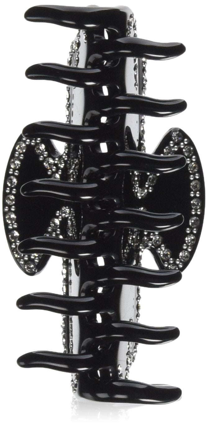 Caravan Hand Made Black Hair Claw With Crystal Stones