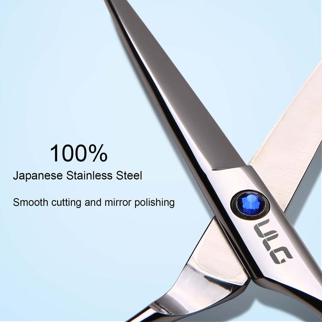 Hair Cutting Scissors, ULG Professional Hair Scissors 6.5 inch Right-Hand Razor Edge Barber Shears Salon Hair Cutting Shears Made of Japanese Stainless Steel, Hand Sharpened Blue