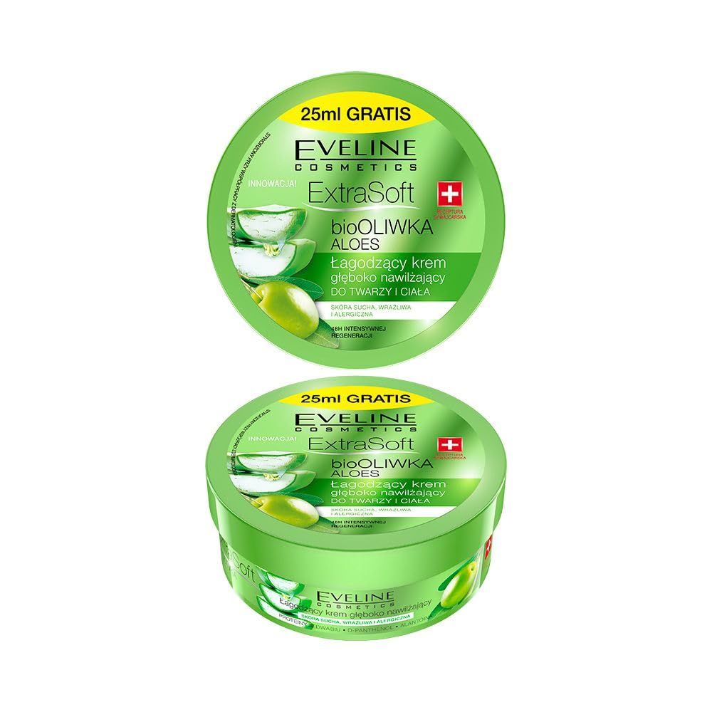 Extra Soft Bio Olive Aloe Vera Deeply Moisturizing and Smoothing Face and Body Cream for Sensitive and Allergy Prone Skin