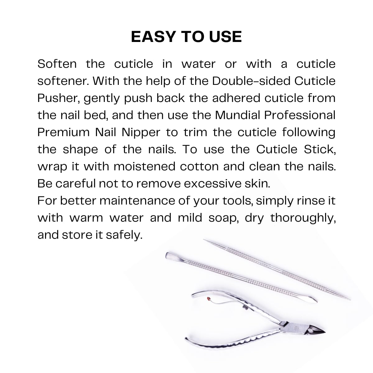 Mundial 778 - EP Professional Cuticle Nipper and Cuticle Pusher and Stick