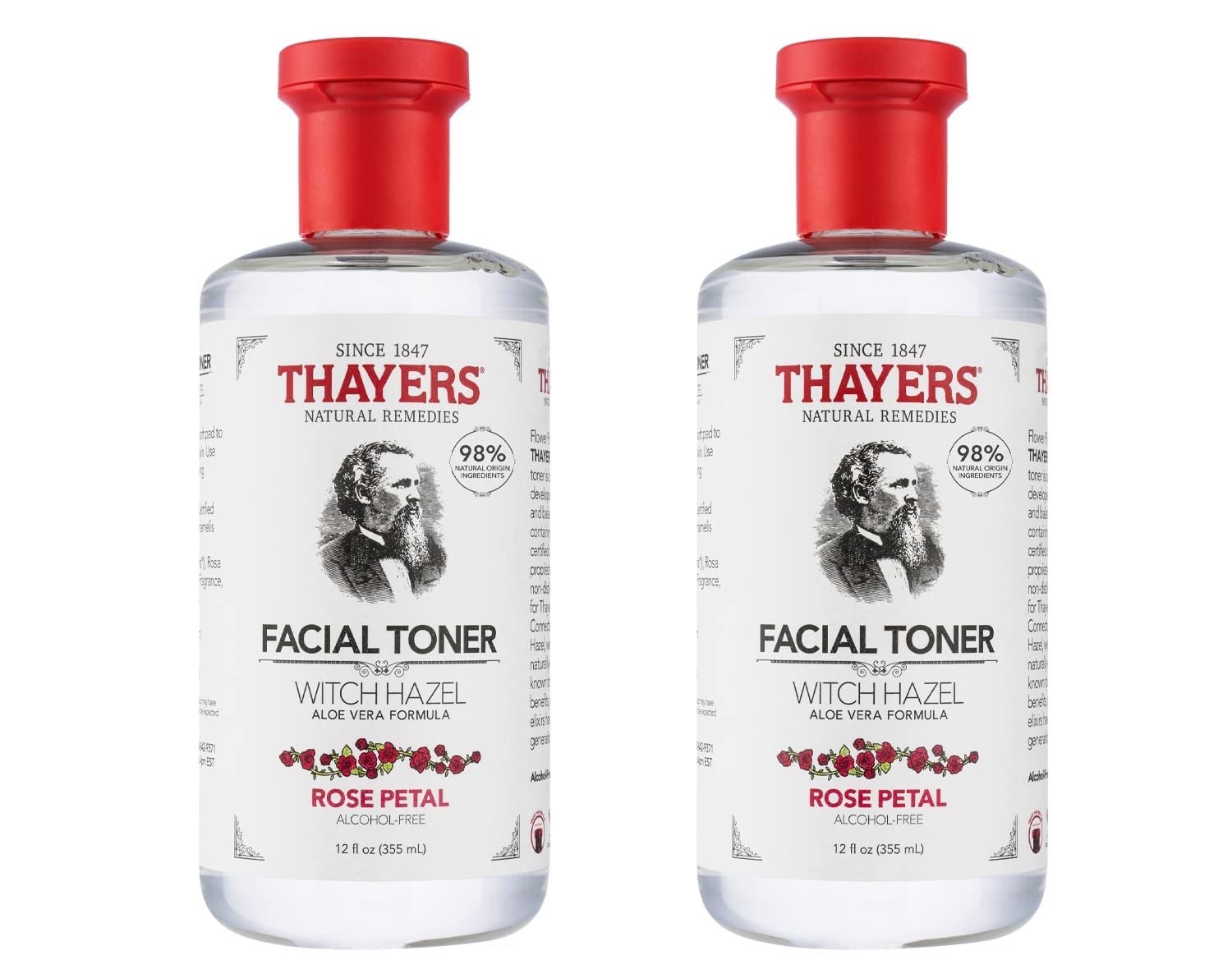 Thayers Natural Remedies Alcohol-Free Rose Petal Toner, 2 Count
