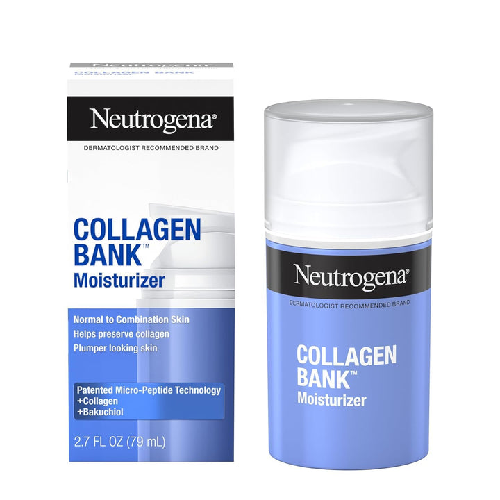 Neutrogena Collagen Bank Face Moisturizer, Daily Anti-Aging Face & Neck Collagen Cream with Bakuchiol, Face Lotion to Support Skin’s Natural Collagen for Visibly Plump Skin, 2.7 fl. oz