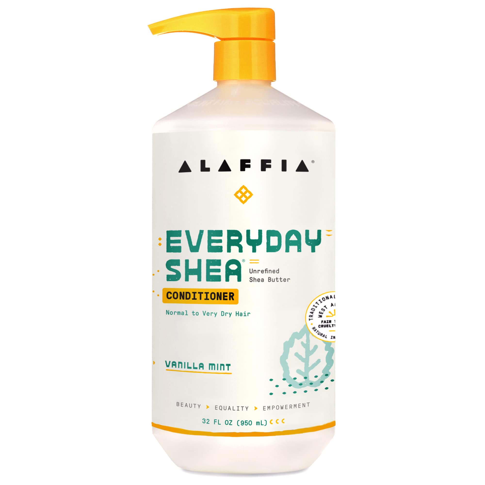 Alaffia - EveryDay Shea - Moisturizing Shea Butter Conditioner, Vanilla-Mint - 32 oz
