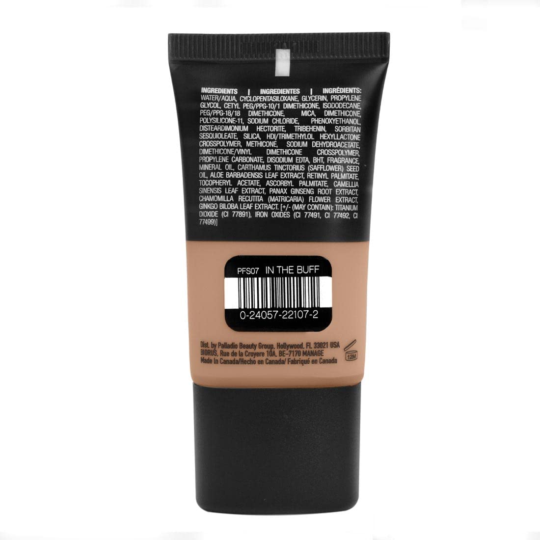 Palladio Beauty Powder Finish Foundation Tube, In the Buff (suitable for medium-dark skin tone) (PFS07)