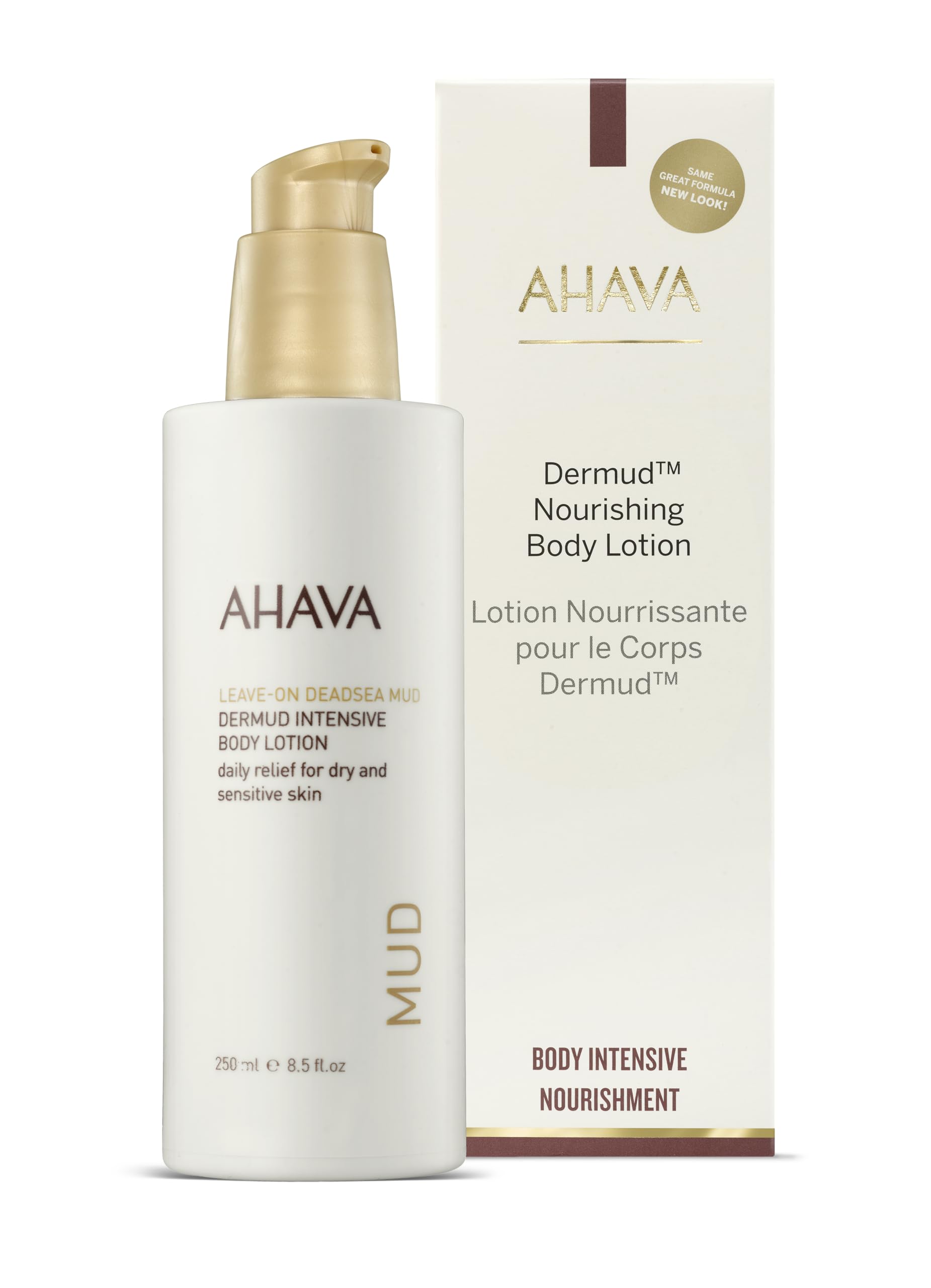 AHAVA Dermud Intensive Body Lotion - Lightweight, Silky Cream based on Patented Leave-On Dead Sea Mud, Combats rough & dry skin, Instantly Softens, Alleviates Irritations & Sensitivity, 8.5 Fl.Oz