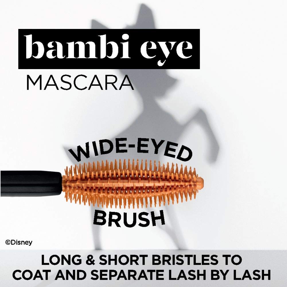L'Oreal Paris Makeup Bambi Eye Mascara, Lasting Volume, Length & Lift, Doe-Eye Definition, No Clumping or Smudging, Waterproof, Blackest Black, 0.21 Fl Oz