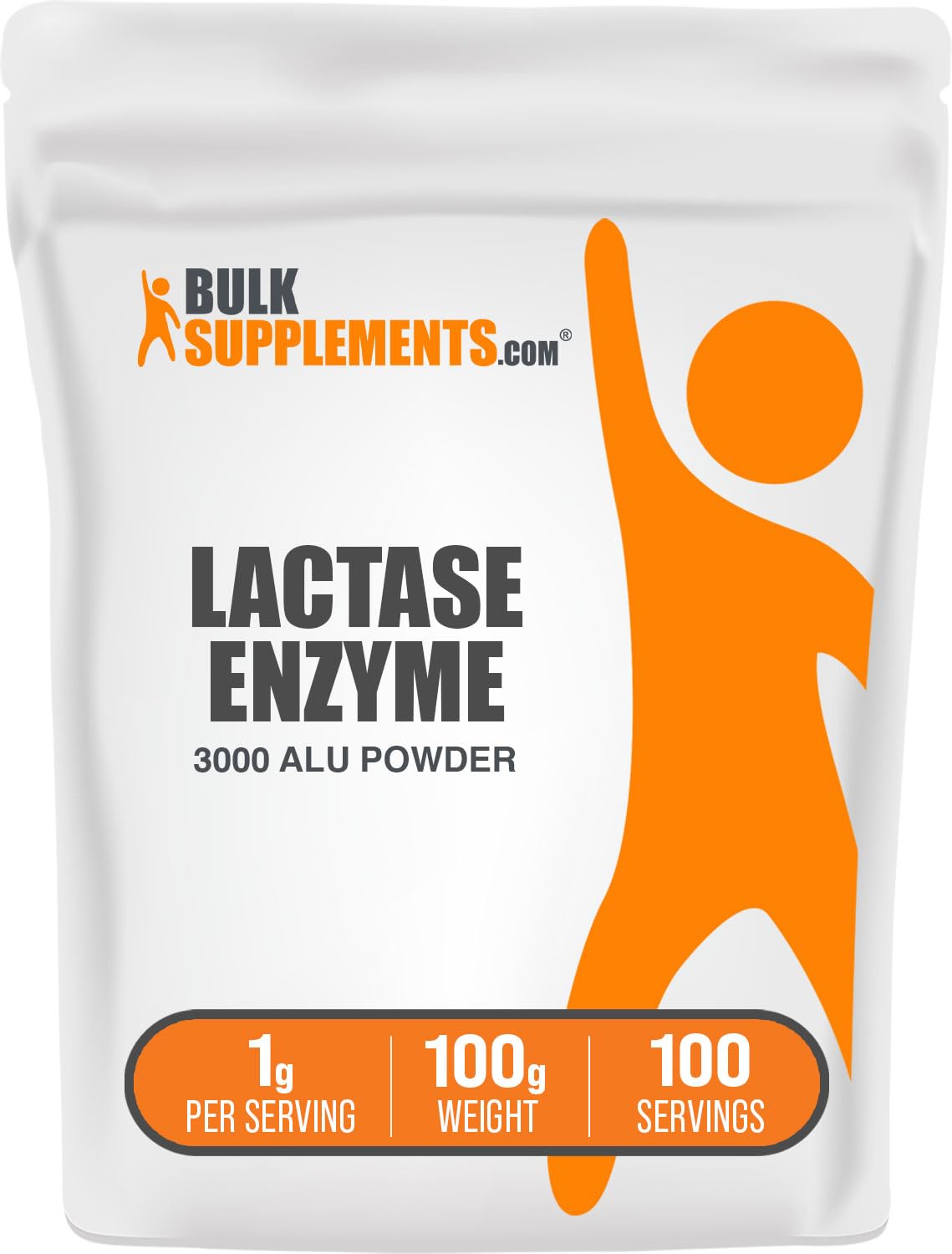 BulkSupplements.com Lactase Enzyme (3000 ALU) Powder - Digestive Enzyme Lactase, Lactase Enzyme Supplement - Gluten Free, 1g per Serving, 100g (3.5 oz) (Pack of 1)