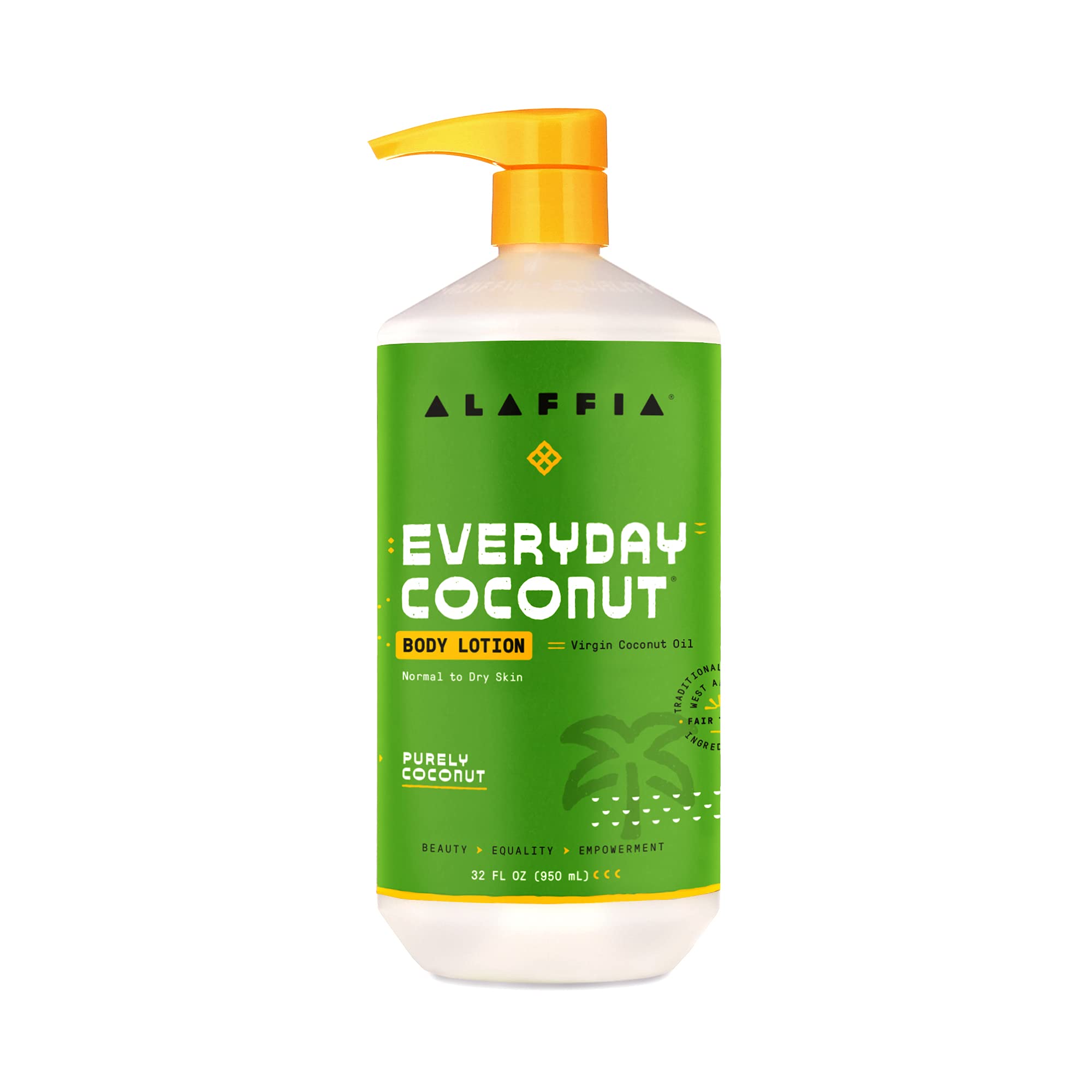 Standard Packaging : Alaffia - EveryDay Coconut - Hydrating Body Lotion, Purely Coconut, 32 Ounces
