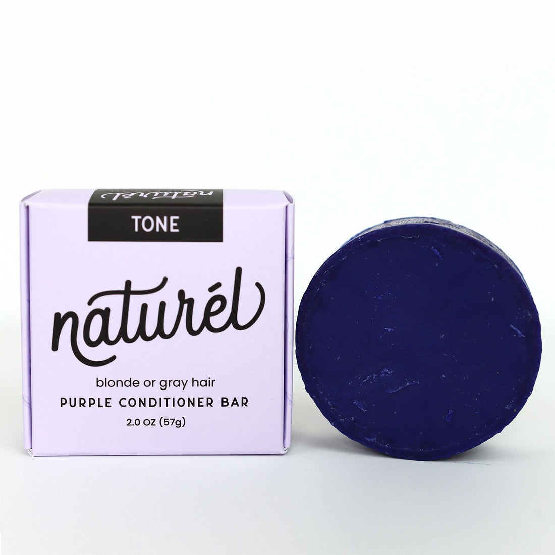 NATURÉL Naturel Purple Toning Conditioner Bar, Blonde or Grey Hair Toning Conditioner Bar with Biotin and Almond Oil, Vegan, Zero Waste, Cruelty Free, Made in USA