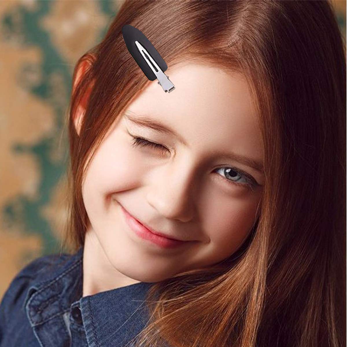 6 Pieces No Bend Hair Clips, No Crease Hair Clip for Hairstyling, Makeup Clips for Women and Girls Christmas Gifts (Black)